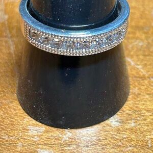 925 Sterling Silver Band Ring With Square Cut Invisible Set CZ’s